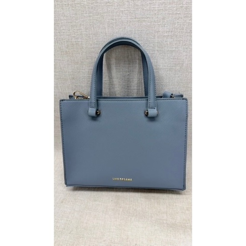 Like Dreams Small Blue‎ Saffiano Satchel Handbag Crossbody with Coin Purse